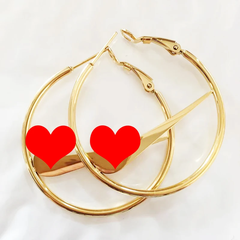 Pendientes Red Hip-hop Street, Hip Hop, forma de gancho, pendientes de acero de titanio, gancho, pendientes redondos