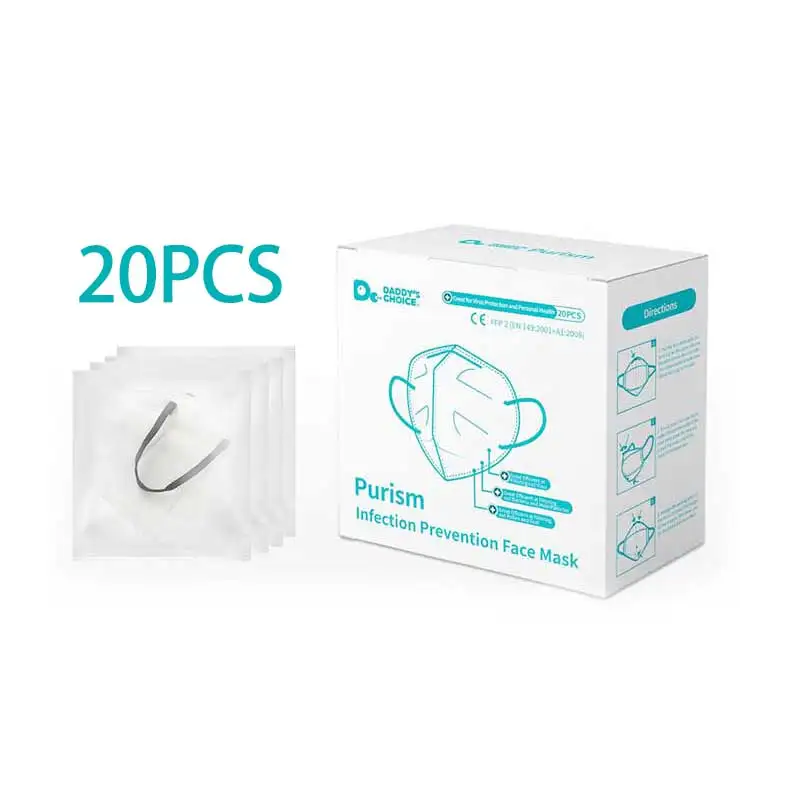 

20PCS KN95 Dust Mask Disposable Anti-fog Anti-Dust Face Mask Without Breather Valve Unisex Mouth Muffle for Allergy/Asthma/Trave