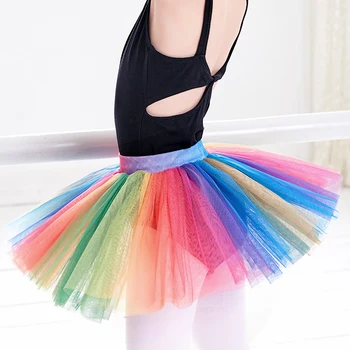 

New arrivals girls beautiful Ballet rainbow skirt kids colorful party dance Ballet tutu