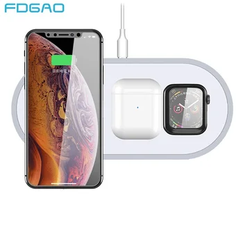

3 in 1 Qi Wireless Charger For iPhone X Xs Max XR 11 pro Fast Wireless Charging Pad for Apple Watch 5 4 AirPods Pro Charger Dock