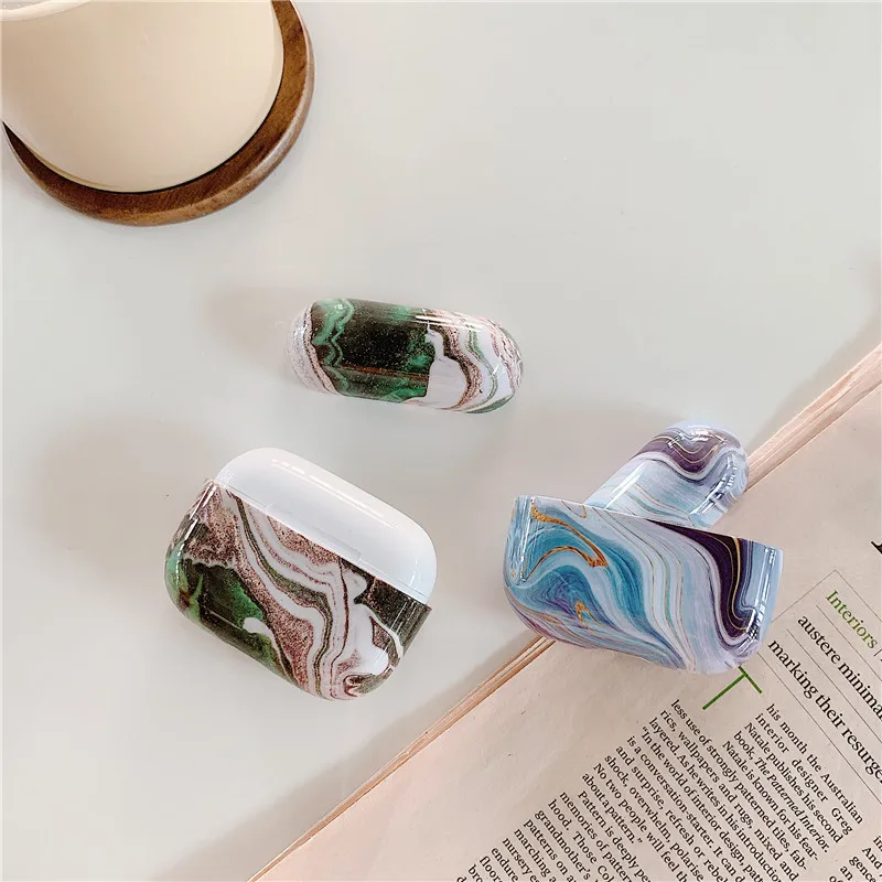 Роскошь абстракция Мрамор текстура твёрдый чехол для Apple Airpods Pro/2/1 крышка Ретро Bluetooth защитный чехол для наушников для воздуха в капсулах