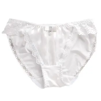

Women Milk Fiber Low Rise Panties Bow Pearl Floral Lace Lolita Briefs Underwear LX9E