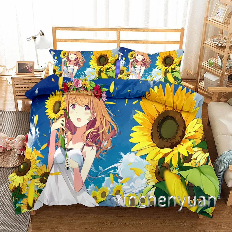 

Sunflower 3D Printed Duvet Cover Set Twin Full Queen King Size Bedding Set Bed Linens Bedclothes for Young K56