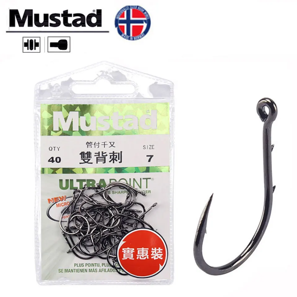 Mustad Рыбалка крючок колючие рыболовные крючки 1#-9# крючок с отверстиями рыболовные крючки