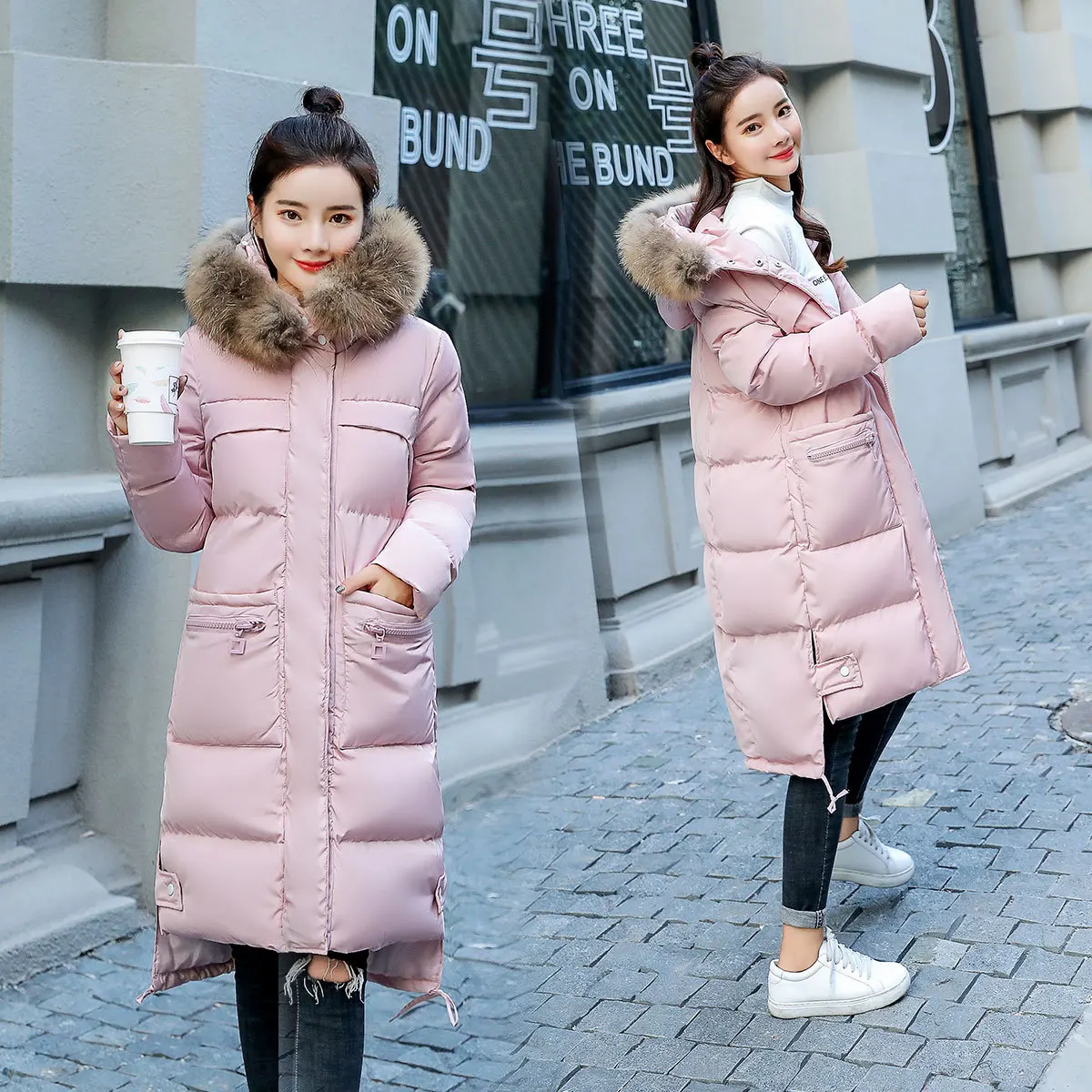 

Fashion Simple 2018 Winter Cotton-padded Clothes Cotton Coat Comfortable Long Sleeve Women's Long Hooded Thick Warm