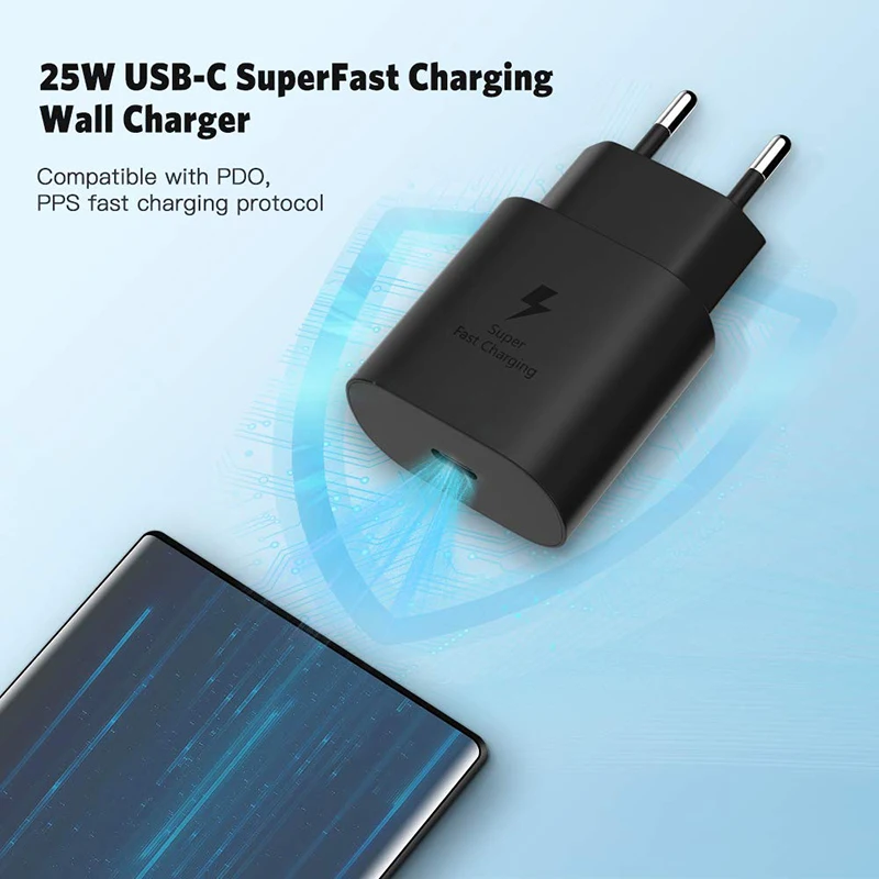 Samsung Note 10 Super Fast Charger Original 25W EU Fast charge adapter type C to type c cable For Galaxy S10 + Note 10 plus （5G） usb car charge