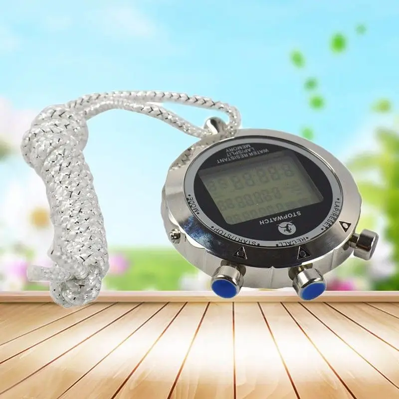 Metal Digital Timer Sports Stopwatch Water Resistant Memory Counter Antimagnetic Chronograph fashionable Waterproof Timer 4
