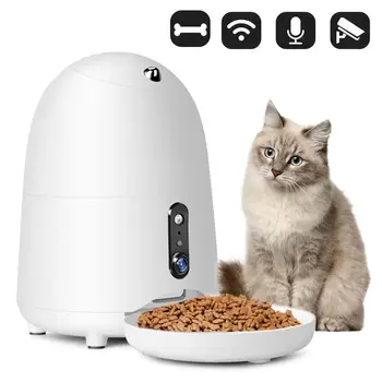 

Automatic Pet Feeder Smart Wifi Voice Recorder APP Control Timer Feeding Cat Dog Food Dispenser With Video Monitor US/UK/EU Plug
