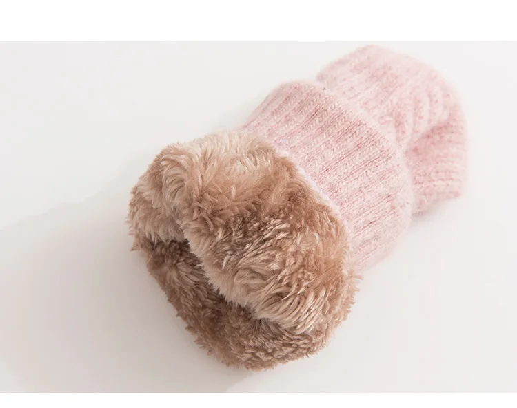 Knitting ladies five fingers riding plus velvet warm touch screen gloves women autumn and winter new