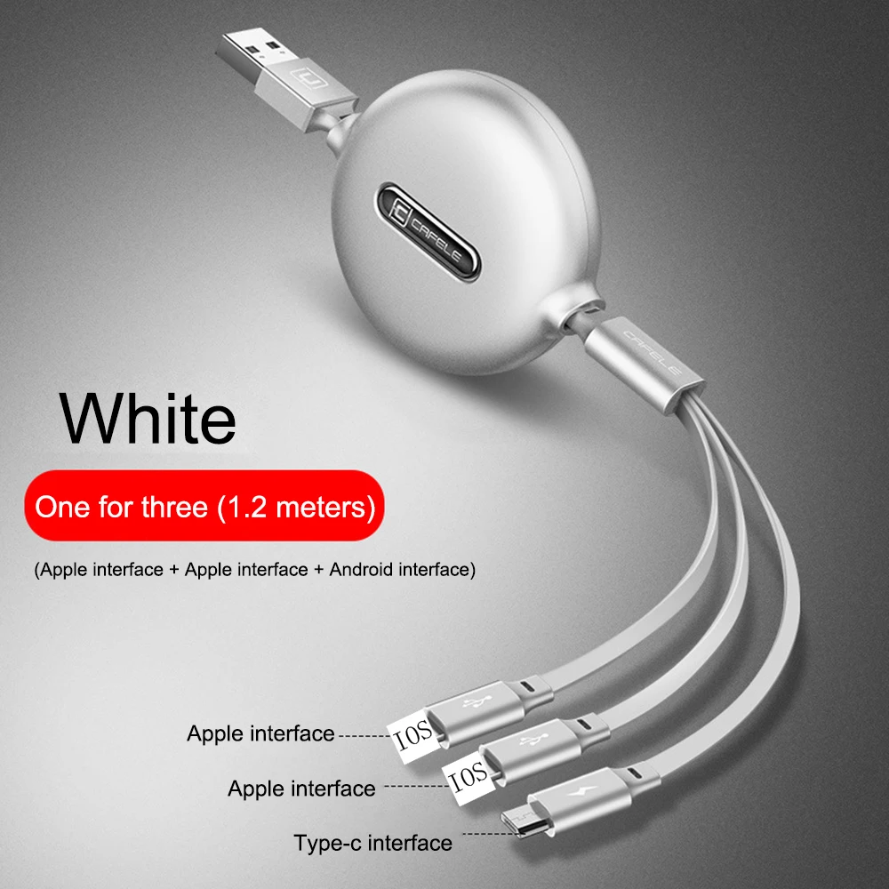 3 в 1 USB кабель Micro usb type C для iPhone X 8 7 6 XR крест дизайн Выдвижной зарядный кабельный провод для huawei samsung Xiaomi - Цвет: 2