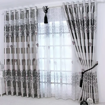 

1 pc New Curtains for Windows Drapes European Modern Elegant Noble Printing Shade Curtain For Living Room Bedroom
