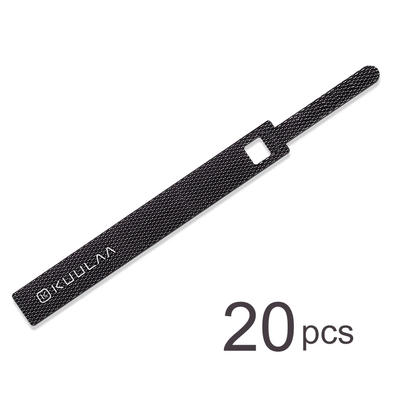 KUULAA Кабельный органайзер для сматывания проводов Держатель кабеля 14 см для мыши шнур для Наушников HDMI Aux USB кабель управление провода кабель протектор - Цвет: 20PCS Black
