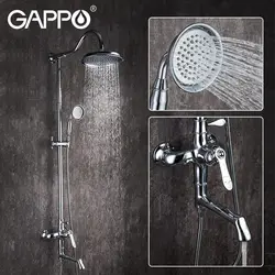 GAPPO Bath Shower Faucet Rainfall Shower Head Hand Shower Sprayer Bathroom Shower System Set Water Tap Mixer Torneira
