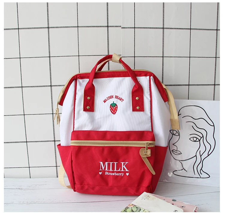 Желтый Harajuku милый женский рюкзак для девочек-подростков Kawaii клубника Книга Школа розовый Mochila Feminina ноутбук путешествия пакет