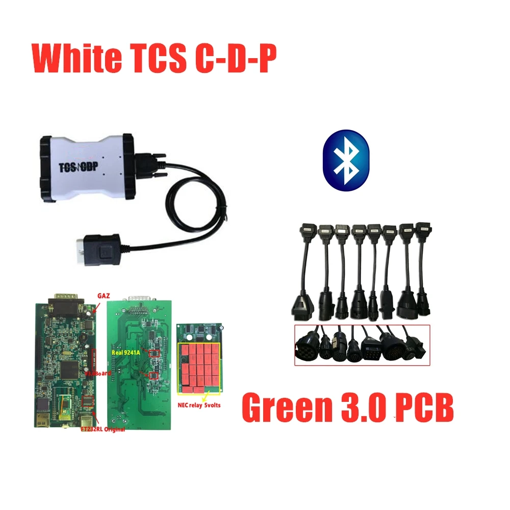 VD TCS C-D-P v3.0 pcb bluetooth 2016R0 keygen сканер mvd vd600 tcs c-d-p obd obd2 автомобиля и грузовика диагностический инструмент+ 8 шт. грузовых кабелей