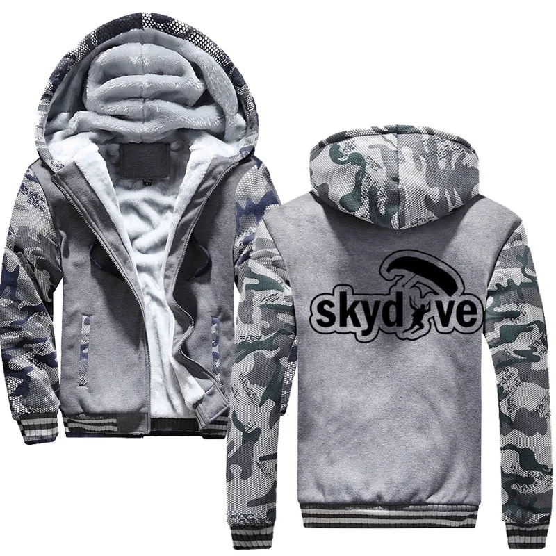 Мужские толстовки с капюшоном размера плюс, спортивный костюм, skydive, модная уличная толстовка с капюшоном на осень и зиму, мужская толстовка с капюшоном - Цвет: gray