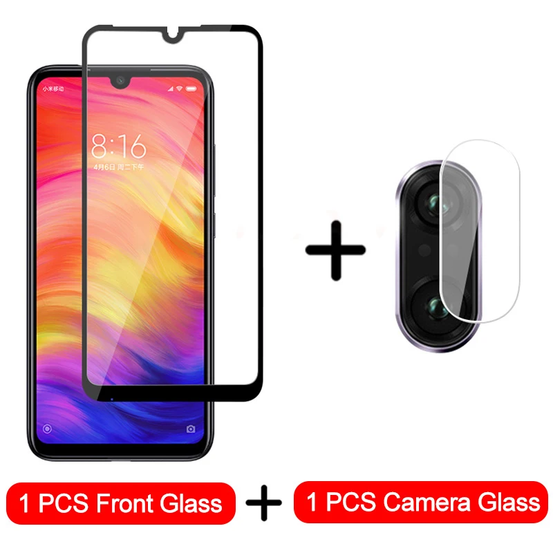 2 в 1 Камера Стекло xiaomi redmi note 8 pro закаленное Экран протектор 7 6 5 защитный пленка