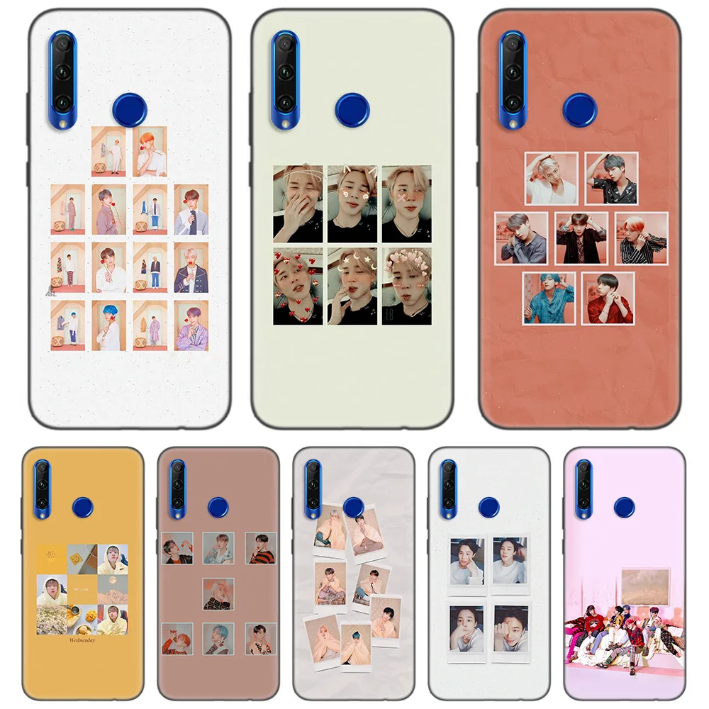 

Black Protector Silicone Case Cover for Huawei Honor 8C 8X 8A 10 20 Lite Pro Y5 Y6 Y7 Y9 2019 Play 9X Enjoy V20 Capa Jungkook Kp