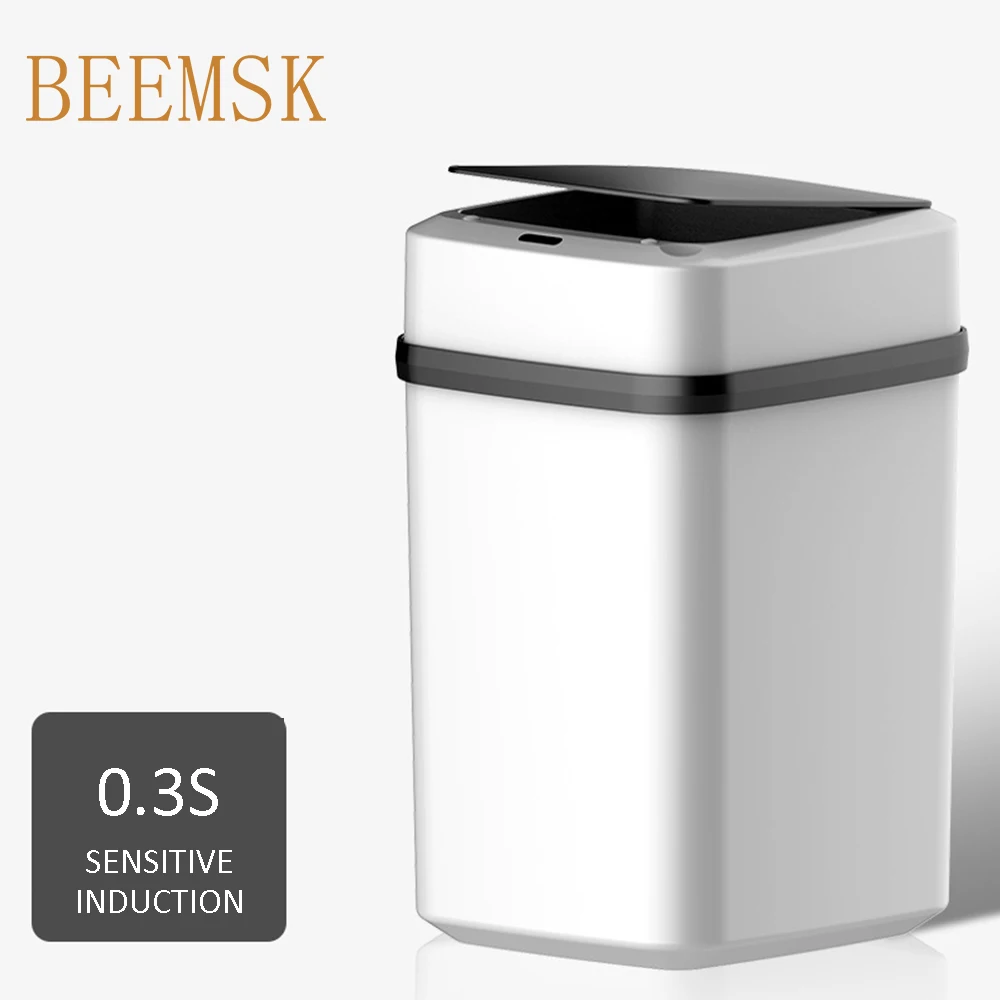 BEEMSK 12 л инфракрасная Индукционная мусорная корзина для дома умная крышка с