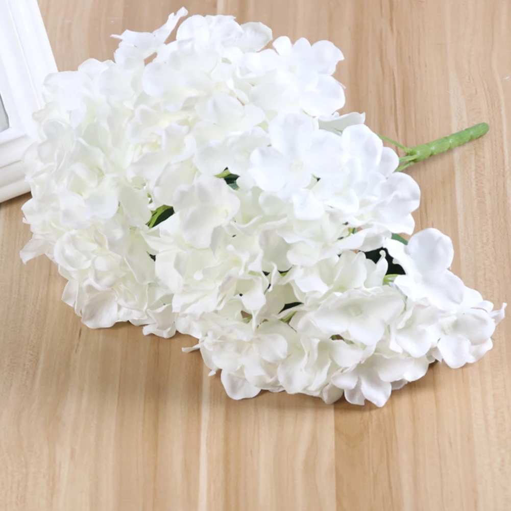 5 головок Искусственные Шелковые цветки гортензии со стеблями для свадьбы декоративные искусственные цветы для дома вечерние принадлежности для детского душа