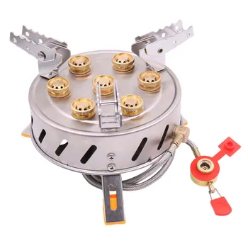 

Outdoor Gas Stove Burner 7 Fire Holes 11800W Super Power Gas Burner Protable Firepower Adjustable Heater For Picnic Camping
