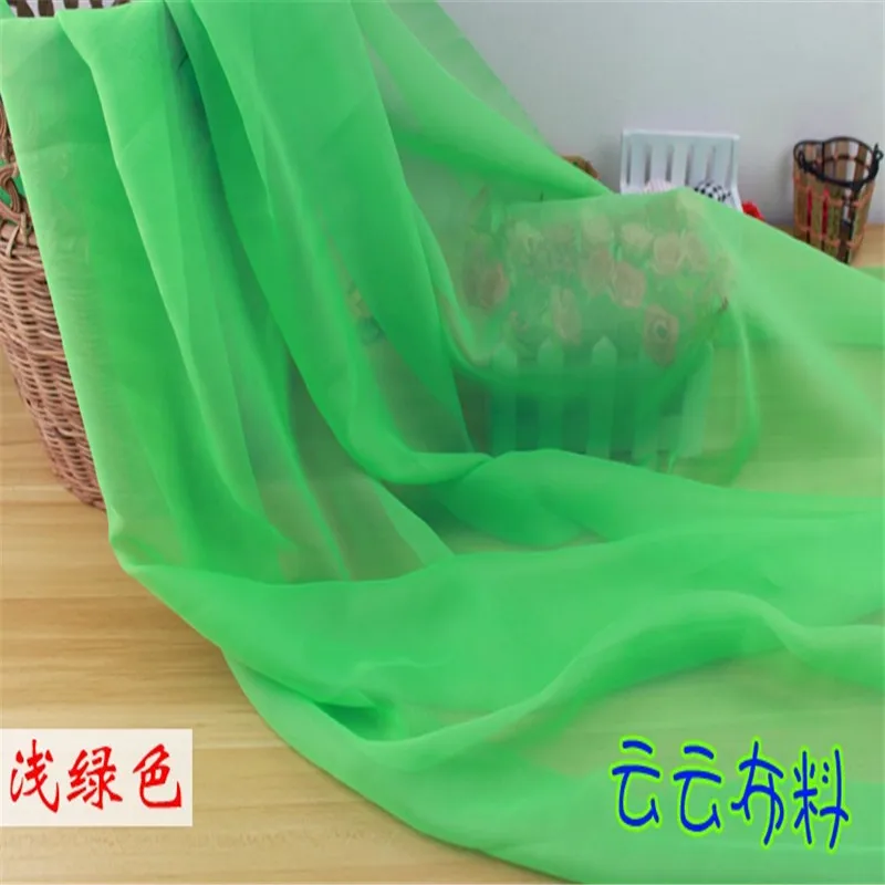 Chiffon Fabric By The Meter for Skirt Dress Clothes The Inner Lining Sewing Chiffon Fabric Green Fabric For Summer Dress