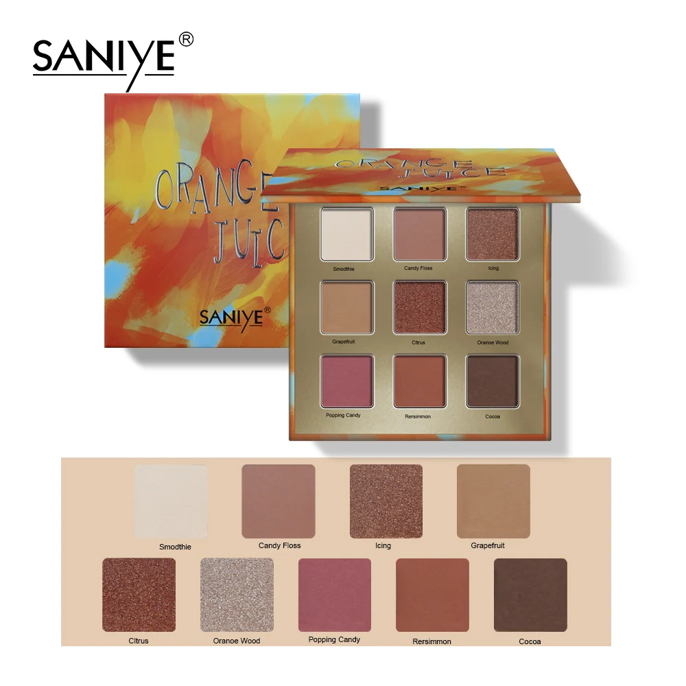 SANIYE beauty Makeup, палитра теней для век, 9 цветов, Мерцающая пигментированная палитра теней для век, палитра для макияжа, paleta de sombra, T099