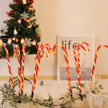 

Cane Walkway Light Solar Garden Eco-Friendly Landscape Lights Crutch Lamp 39 Cm Warm White Festival Home Christmas Decoration