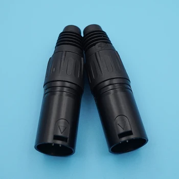 

10pcs 5Pin Gold Plated Audio Xlr Connector Copper Needle Microphone Jack Socket 5Pin Male Cable Adapter Xlr Audio Plug Black