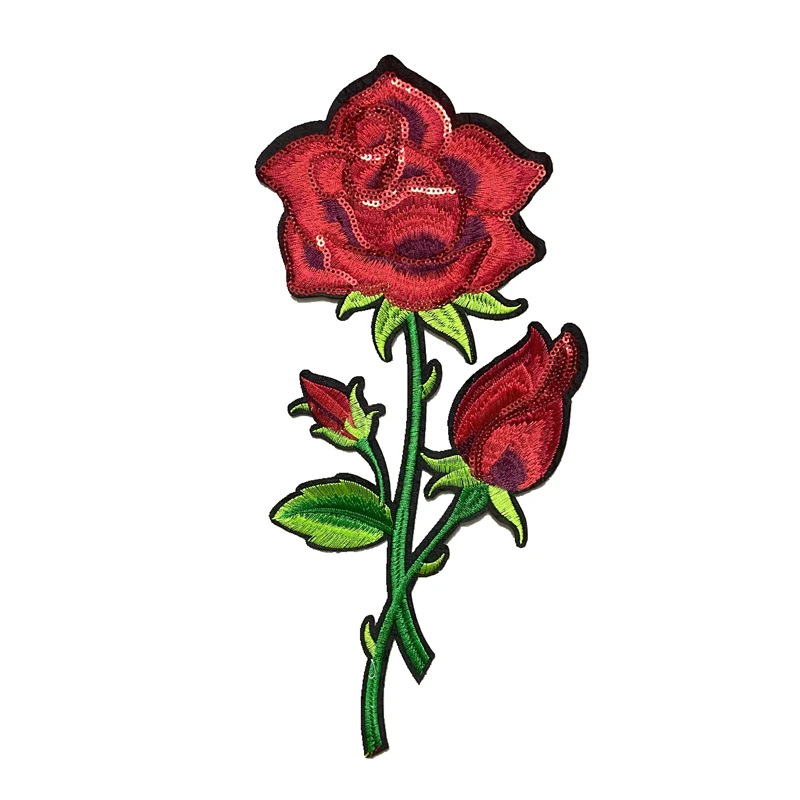 Apliques Bordados De Flores Rosas Rojas De Lentejuelas,... | Cuotas sin Apliques Bordados De Flores Rosas Rojas De Lentejuelas,... | Cuotas sin