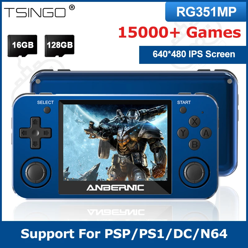 TSINGO Portable Handheld Retro Game Console RG351MP 3.5 inch IPS screen