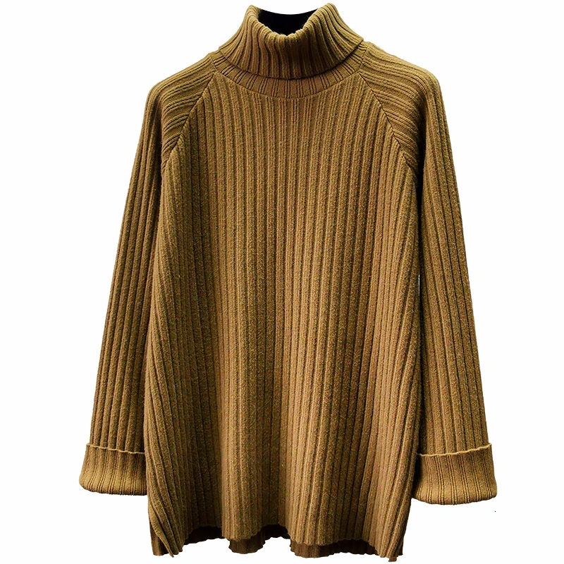 Vintage turtleneck sweater women loose lazy long sleeve Pullover modis all match sweaters autumn and winter knitted tops