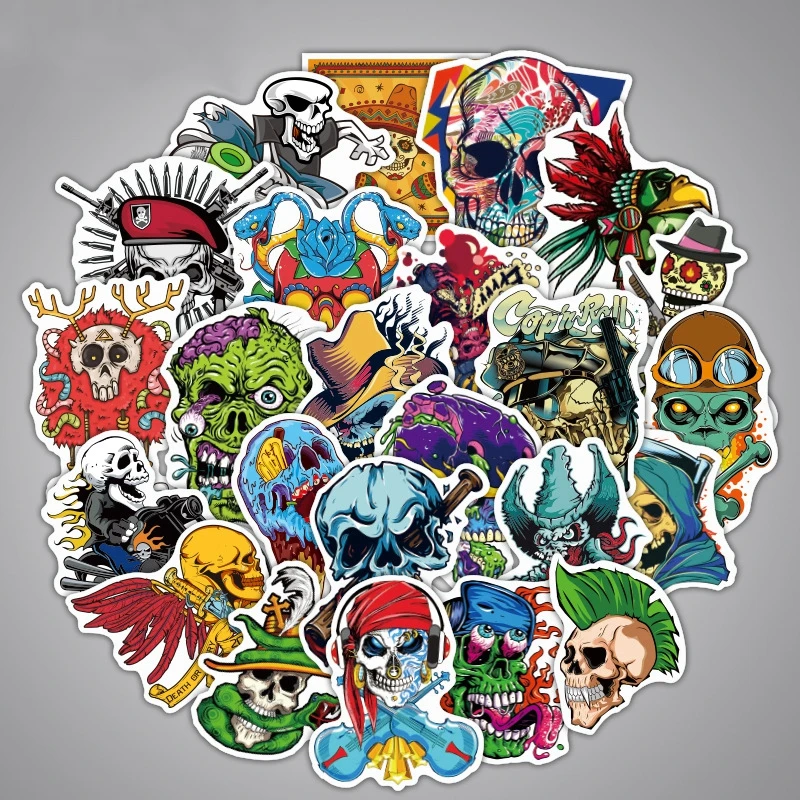 2 Skull 50pcs Dragon Ball наклейки для скейтборда для ноутбуков детские игрушки Dragon Ball Z наклейка багажная игрушка для детей граффити наклейка s Упаковка 50 шт./лот - Цвет: 2 Skull 50pcs