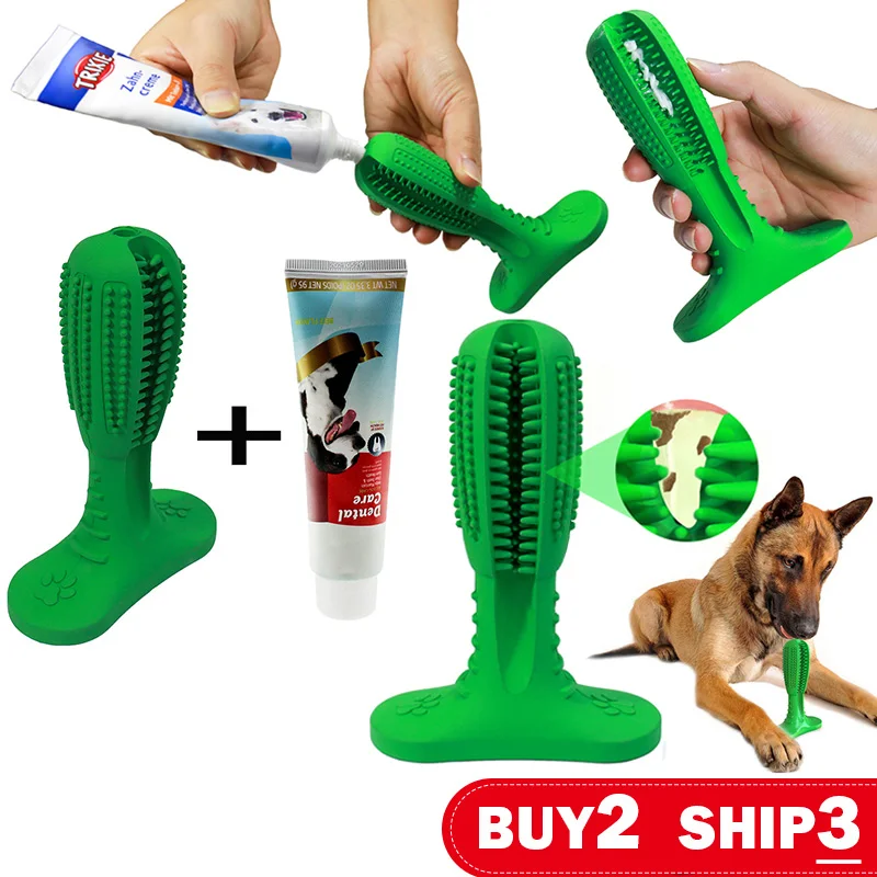 Dog Toothbrush Rubber Dog Toys Pet Chewing Toys Remove Bad Breath