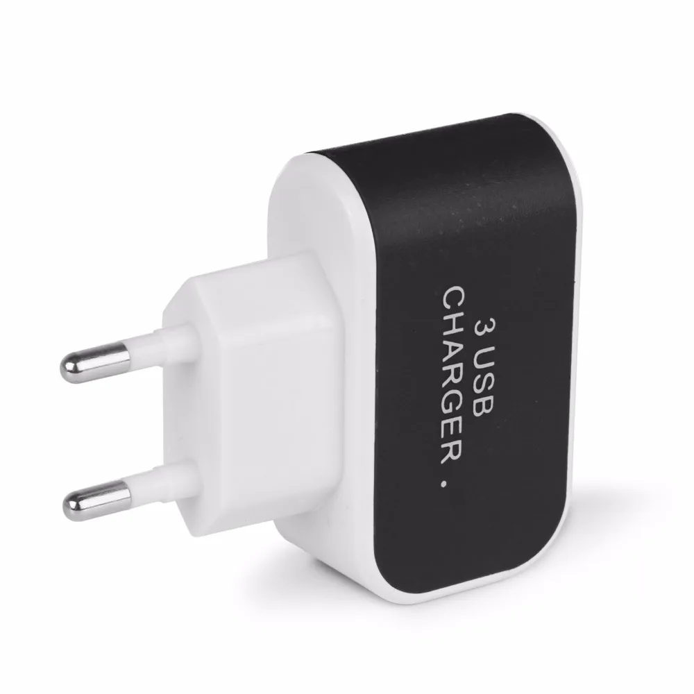 Черный 3 порта USB Micro USB зарядное устройство для Xiaomi для huawei Быстрая Зарядка адаптер для Iphone концентратор ЕС США штекер для samsung зарядное устройство
