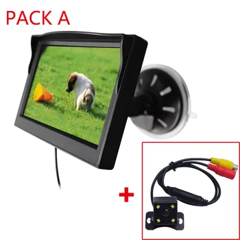 

5 Inch Sucker with Numbers Vehicle Display Screen LCD Monitor + Vehicle Night Vision Rear Rearview Camera Light Included
