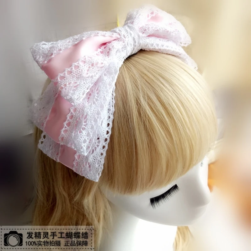 

Lolita KC bow lolita hair accessories headband lace large bow hair accessories COS headwear
