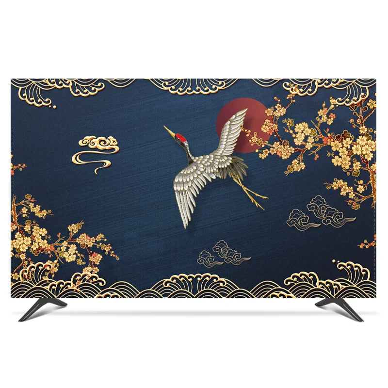 like the picture 1"-80" 22 дюймов 75 дюймов экран lcd tv PC чехол декоративный капюшон занавеска пейзаж кран Луна перо водонепроницаемый серый зеленый синий - Цвет: like the picture