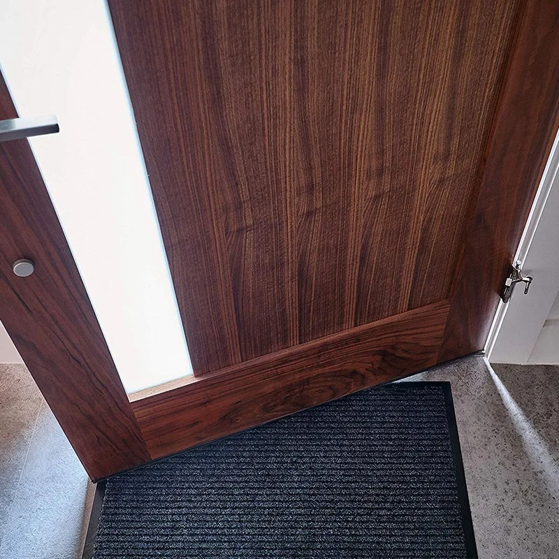 2-Pack полосатый коврик для двери-Крытый Открытый коврик Entryway Добро пожаловать коврики с резиновой подложкой для скребка обуви, идеально подходит для Insid