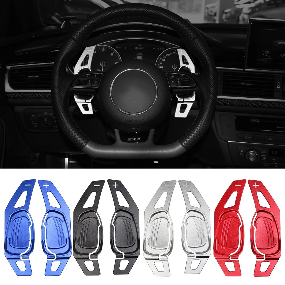 

Aluminum Car Gear Shifter Steering Wheel Shift Paddle DSG Extension For Audi A5 S3 S5 S6 S8 SQ5 RS3 RS4 RS5 RS6 RS7 RSQ 2pcs