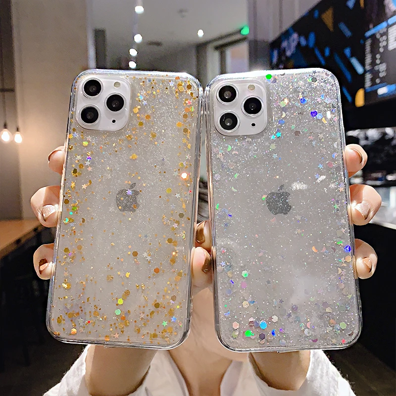 

Glitter Bling Sequins Case For OPPO R9 R11 R15 R17 A59 A39 A79 A7X Epoxy Star Transparent Case For OP oppo F9 F5 A5S A9X A1