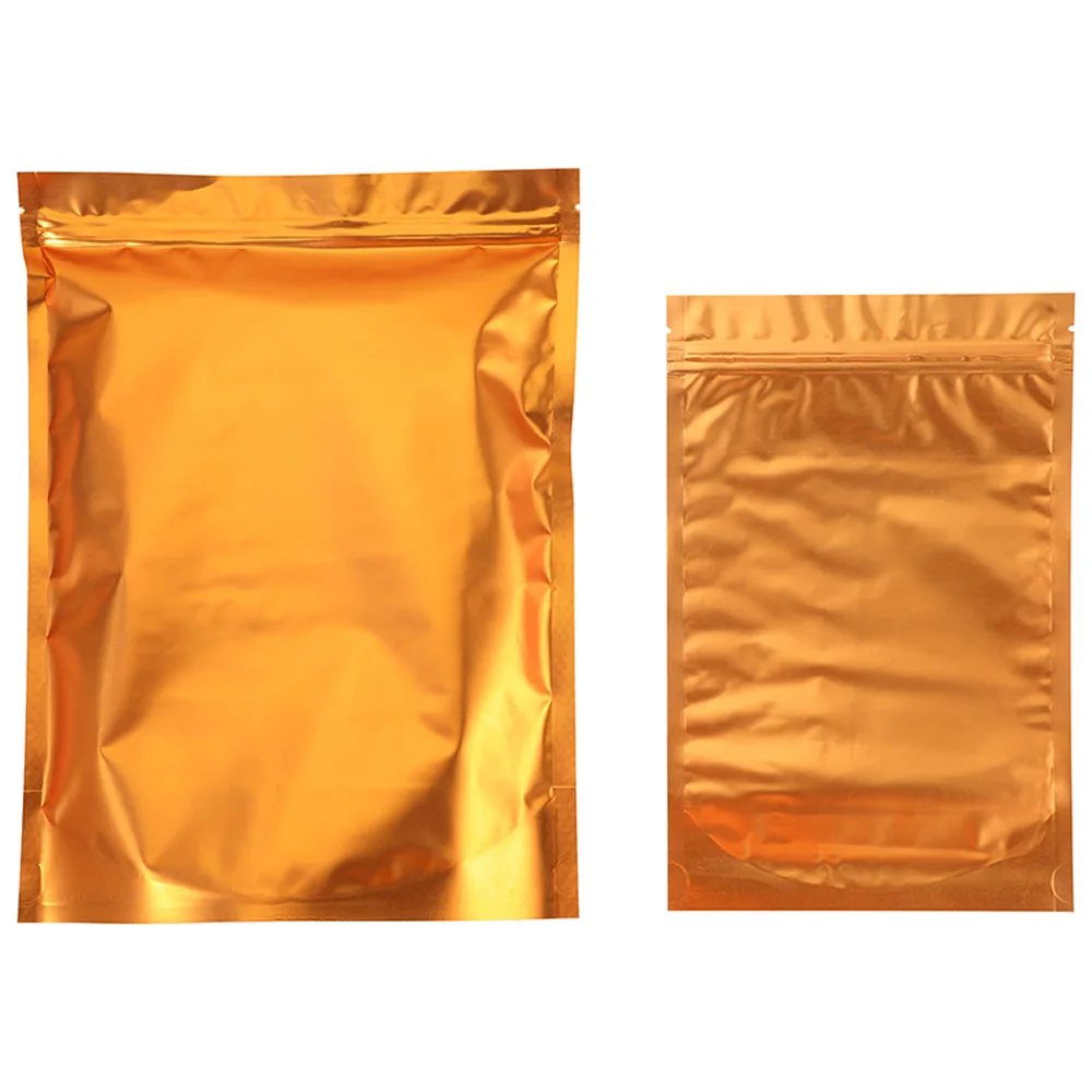 10x15cm Aluminium Foil Stand Up Gold Bags Pouches Food Grade Zip Lock Mylar Bag 