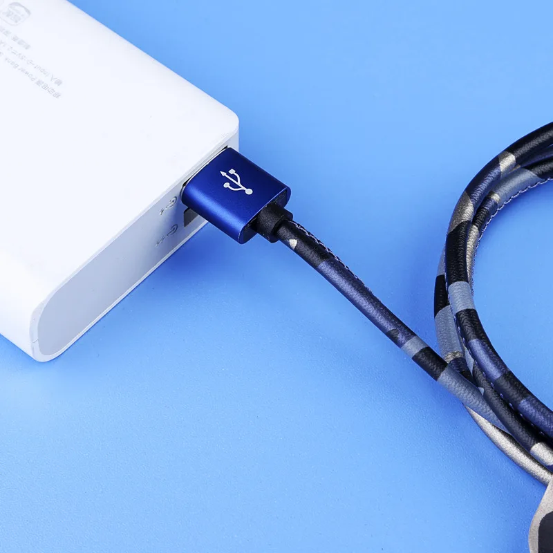 

Camouflage Leather Data Cable Android Type-C Charging Cable for Apple Leather Transmission Data Cable