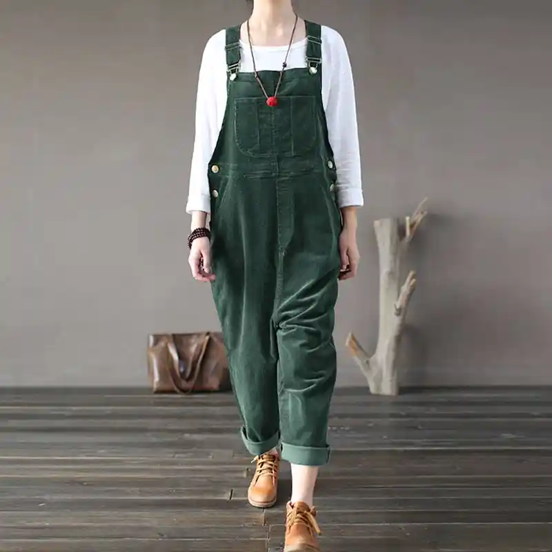 Corduroy overalls women's Clearance