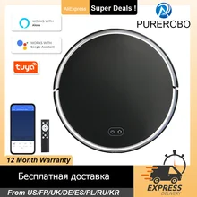

Robot Vacuum Cleaner 1800Pa Suction Tuya Wifi App Control Dry Wet Floor Cleaning for household appliances