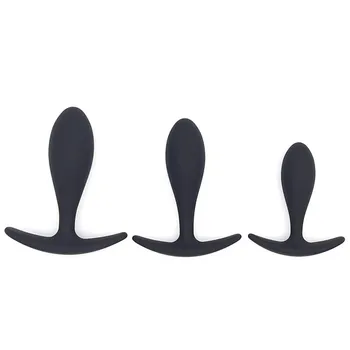 100% Safe Silicone Dildo Butt Plug Anal Plugs Unisex Sexy Stopper 3 Different Size Adult Sex Toys for Men/Women Trainer Massager 2