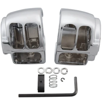 

Motorcycle Aluminum Chrome Handlebar Switch Housing Cover for Sportster Dyna Softail V-Rod 2002-2010