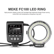 Meike FC-100 FC100 ручная светодиодная кольцевая макровспышка совместима светильник с 7 переходных колец для цифровой зеркальной камеры Canon Nikon Olympus Pentax цифровых зеркальных камер Meike FC-100 FC100 ручная светодиодная кольцевая макровспышка совместима светильник с 7 переходных колец для цифровой зеркальной камеры Canon Nikon Olympus Pentax цифровых зеркальных камер