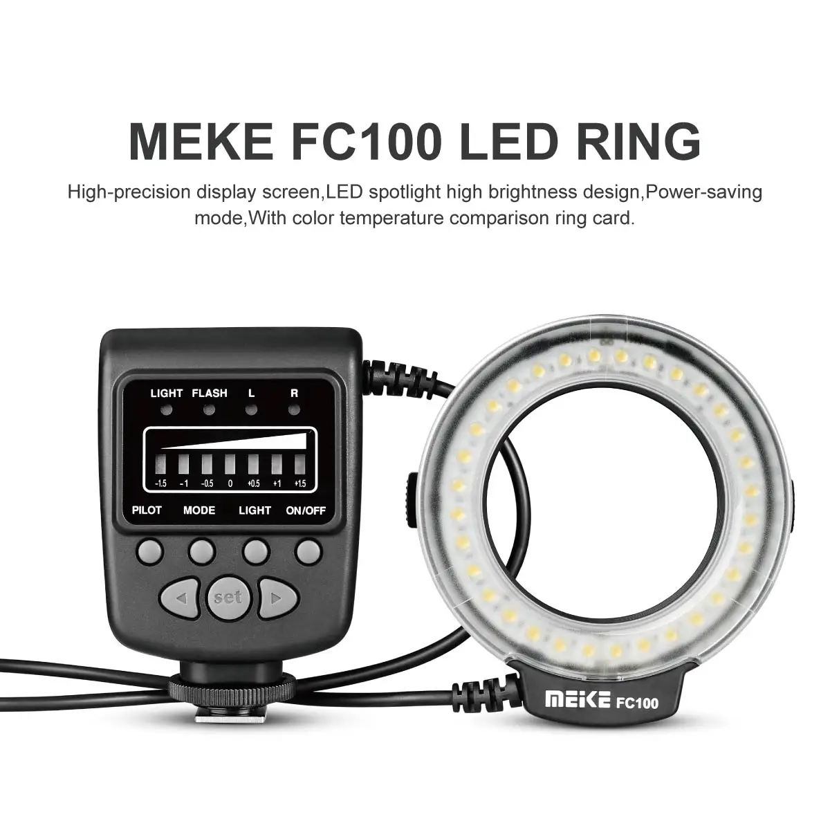 Meike Fc100 Fc100 Manual Led Macro Ring Flash Light With 7 Adapter