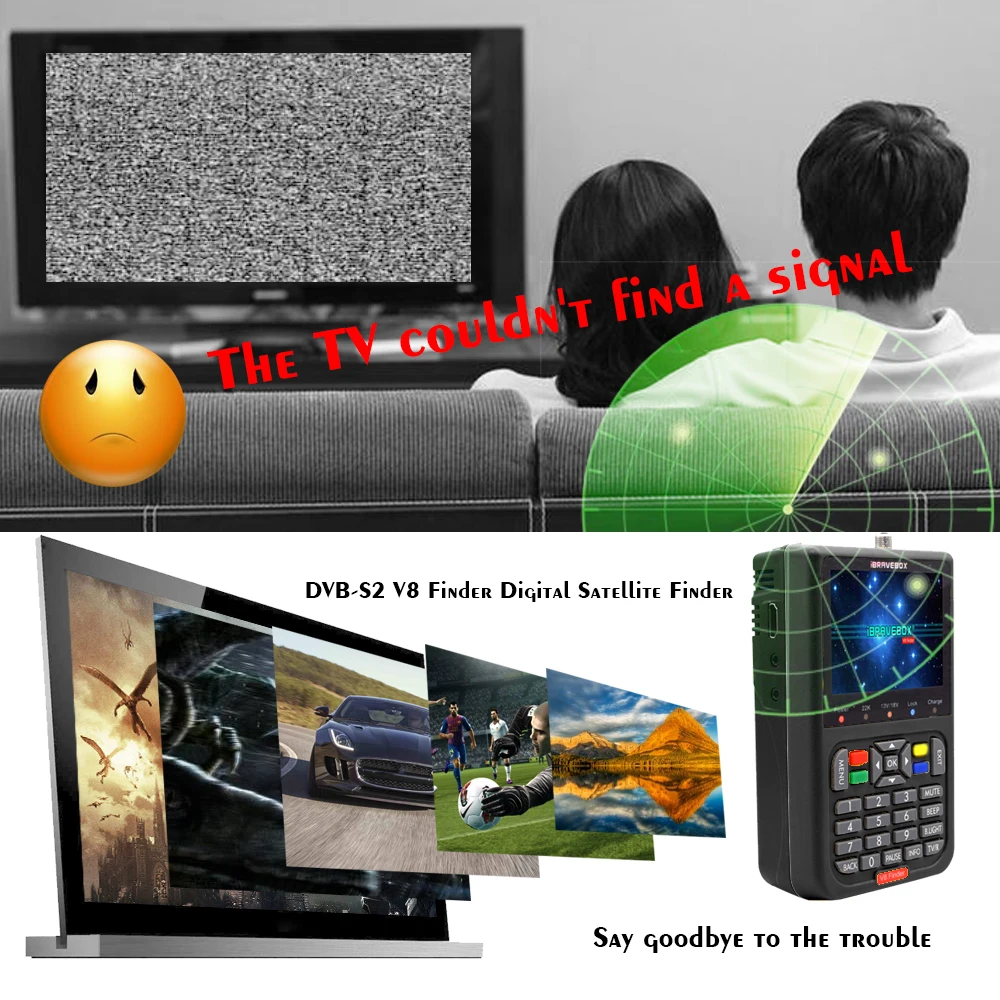 Цифровой спутниковый искатель V8 Finder обновленный с FREESAT FTA ресивер 3 5 дюймовым ЖК